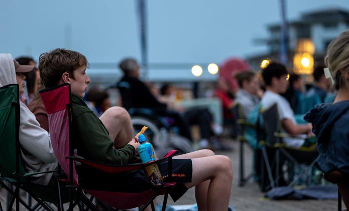 Attending the open air cinema
